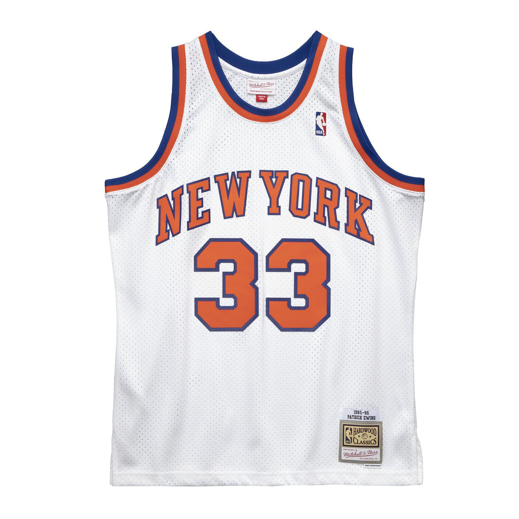 Patrick Ewing Mitchell & Ness 1985 White Swingman Jersey product image 2, provided for visual reference and product detail