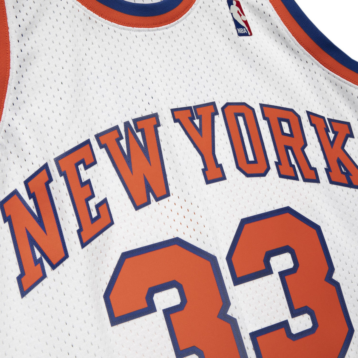 Patrick Ewing Mitchell & Ness 1985 White Swingman Jersey product image 4, provided for visual reference and product detail