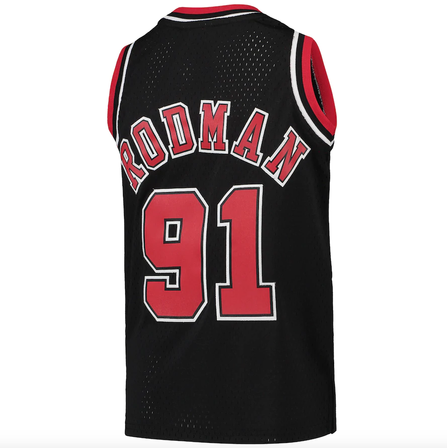 Chicago Bulls Dennis Rodman Mitchell & Ness Black 1997-98 Hardwood Classics Swingman Jersey product image 3, provided for