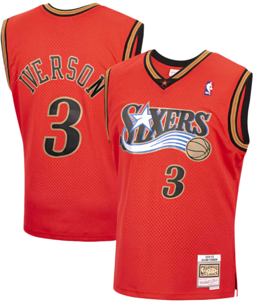 Philadelphia 76ers Allen Iverson Mitchell & Ness Hardwood Classics Reload 2.0 Swingman Jersey - Red for Men product image 1,