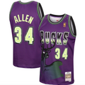 Ray Allen Milwaukee Bucks Mitchell & Ness 1996-97 Hardwood Classics Reload Swingman Jersey - Purple for Men product image 1,