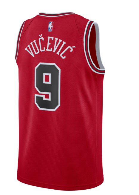 Chicago Bulls Nikola Vucevic Red Nike Swingman Icon Jersey product image 3, provided for visual reference and product detail