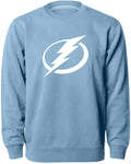 Tampa Bay Lightning NHL Bulletin Men Light Blue Twill Logo Express Crew Sweater product image 1, provided for visual