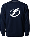 Tampa Bay Lightning NHL Bulletin Men Navy Twill Logo Express Crew Sweater product image 1, provided for visual reference and