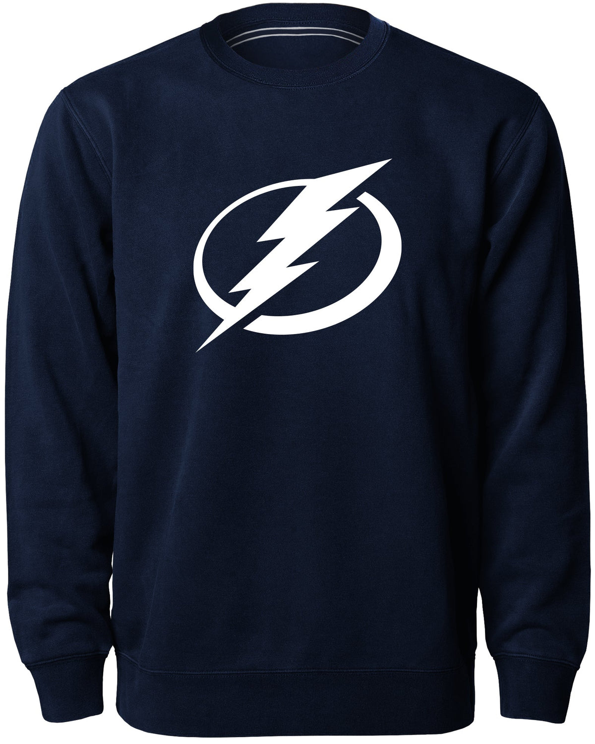 Tampa Bay Lightning NHL Bulletin Men Navy Twill Logo Express Crew Sweater product image 1, provided for visual reference and