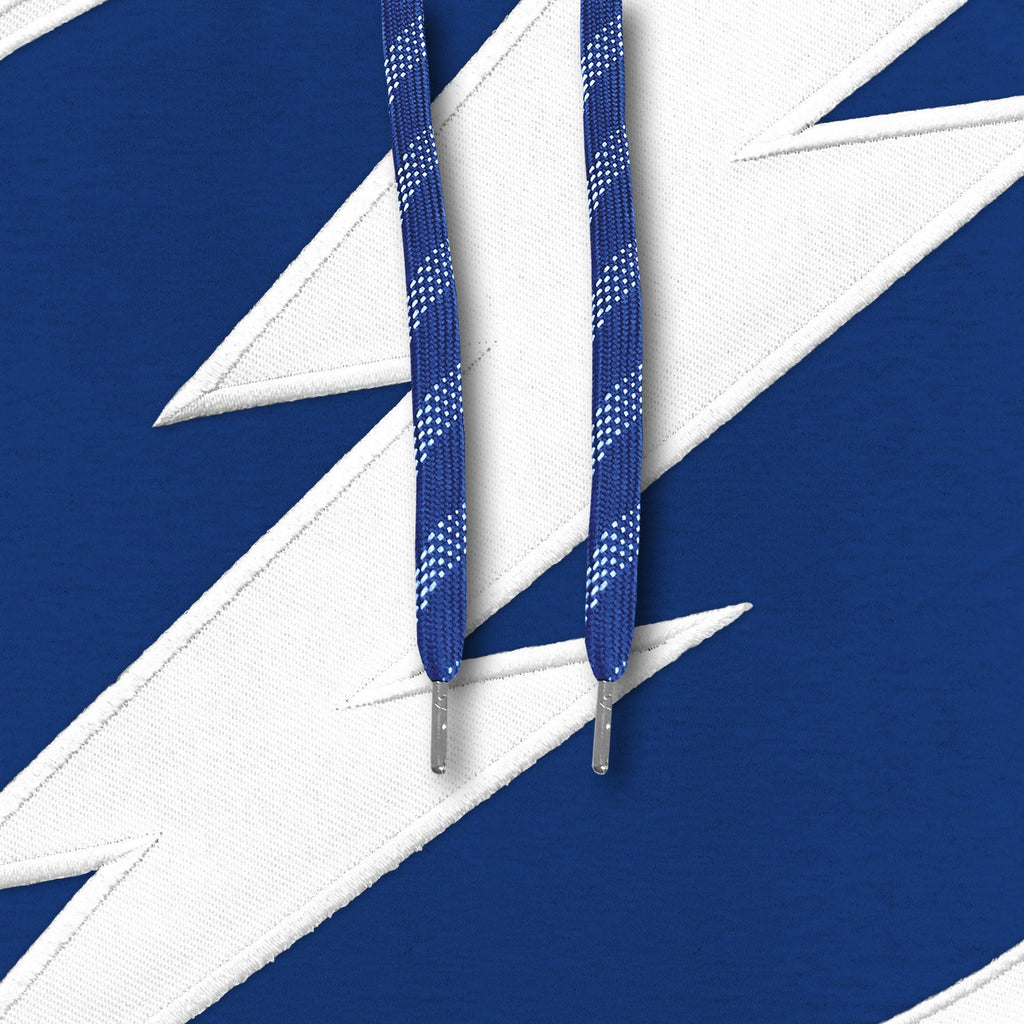 Tampa Bay Lightning NHL Bulletin Men Royal Blue Express Twill Logo Hoodie product image 2, provided for visual reference and