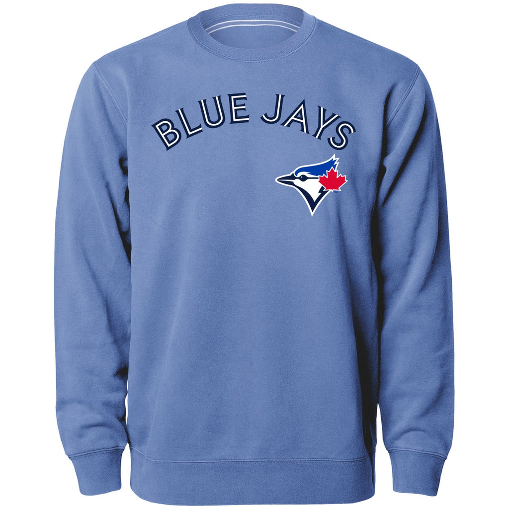 Toronto Blue Jays MLB Bulletin Men Light Blue Twill Applique Home Field Crew Sweater product image 1, provided for visual