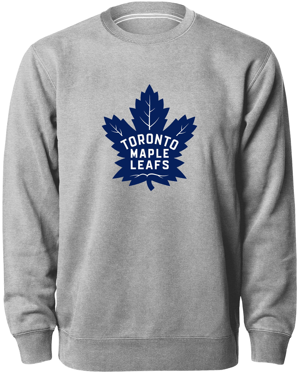 Toronto Maple Leafs NHL Bulletin Men Athletic Grey Twill Blue Logo Express Crew Sweater product image 1, provided for visual
