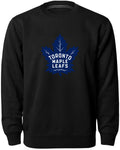 Toronto Maple Leafs NHL Bulletin Men Black Twill Blue Logo Express Crew Sweater product image 1, provided for visual
