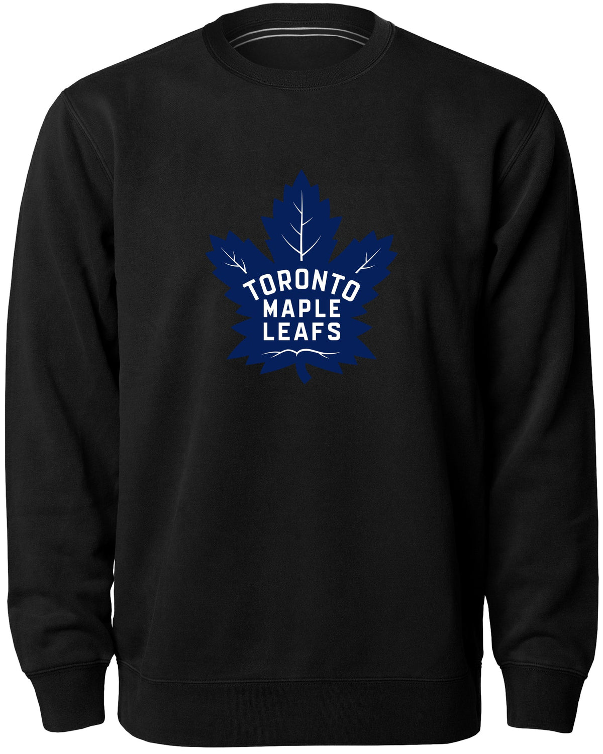 Toronto Maple Leafs NHL Bulletin Men Black Twill Blue Logo Express Crew Sweater product image 1, provided for visual