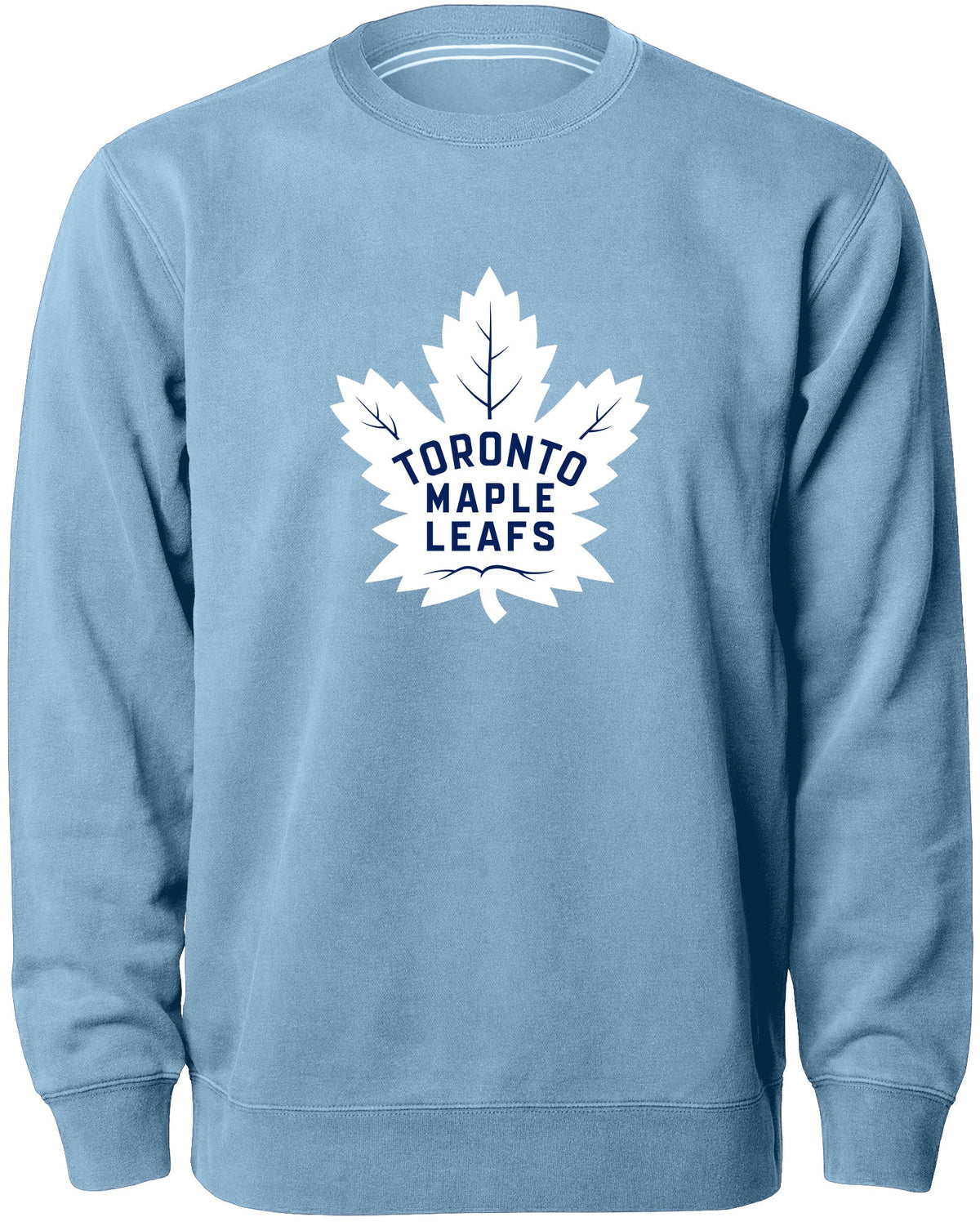 Toronto Maple Leafs NHL Bulletin Men Light Blue Twill Logo Express Crew Sweater product image 1, provided for visual