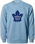 Toronto Maple Leafs NHL Bulletin Men Light Blue Twill Blue Logo Express Crew Sweater product image 1, provided for visual