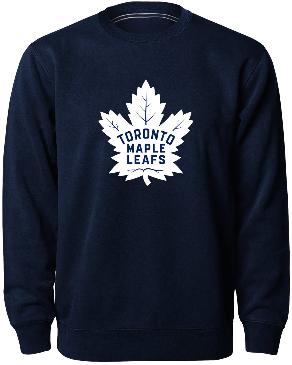 Toronto Maple Leafs NHL Bulletin Men Navy Express Twill White Logo Crew Sweater product image 1, provided for visual