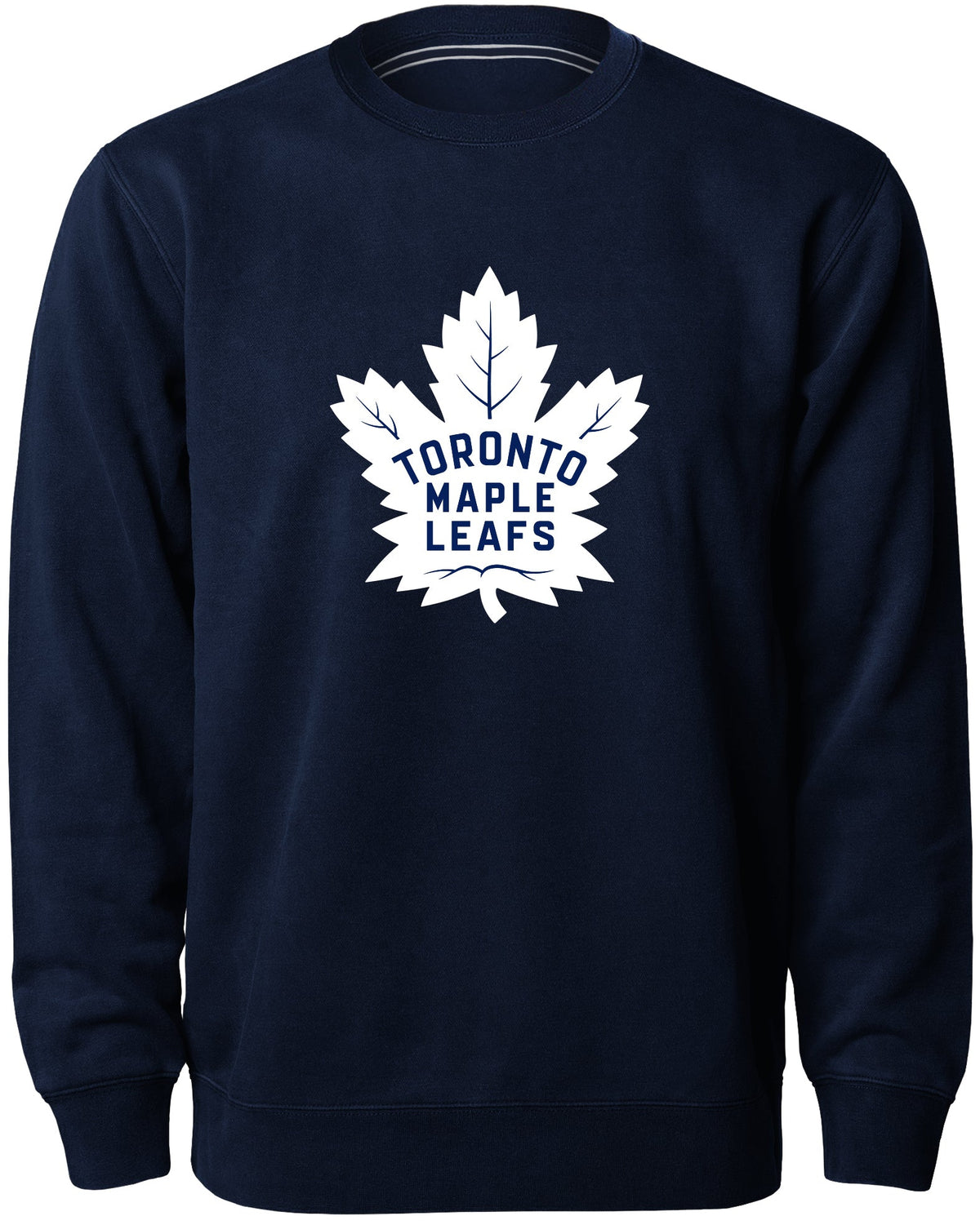 Toronto Maple Leafs NHL Bulletin Men Navy Express Twill White Logo Crew Sweater product image 1, provided for visual