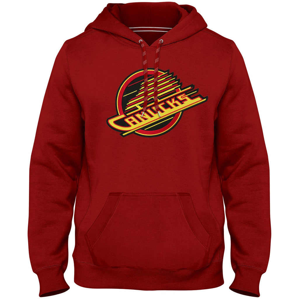 Vancouver Canucks NHL Bulletin Men Red Express Twill Skate Logo Hoodie product image 1, provided for visual reference and