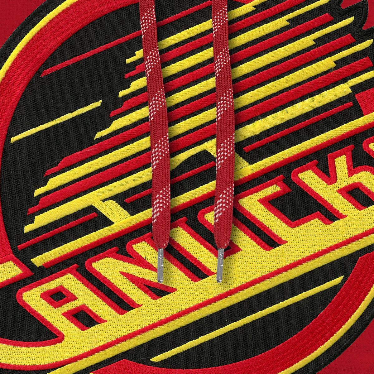 Vancouver Canucks NHL Bulletin Men Red Express Twill Skate Logo Hoodie product image 2, provided for visual reference and