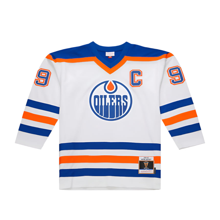 Wayne Gretzky Edmonton Oilers NHL Mitchell & Ness Men White 1986 Power Play Authentic Jersey product image 2, provided for