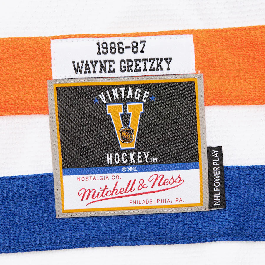 Wayne Gretzky Edmonton Oilers NHL Mitchell & Ness Men White 1986 Power Play Authentic Jersey product image 3, provided for