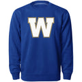 Winnipeg Blue Bombers CFL Bulletin Men Royal Express Twill Logo Crew Sweater product image 1, provided for visual reference