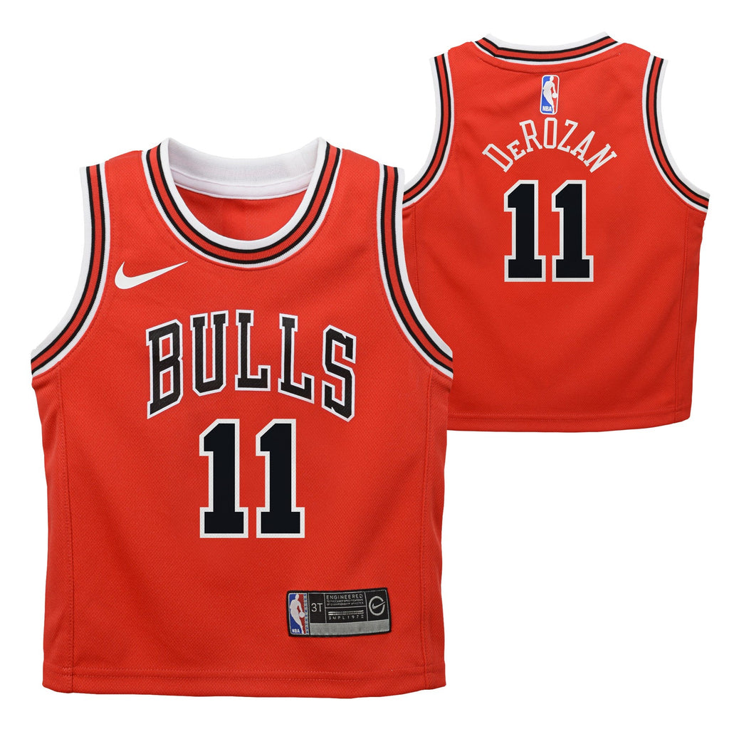 Preschool Chicago Bulls Demar Derozan Red Nike Swingman Icon Jersey product image 1, provided for visual reference and