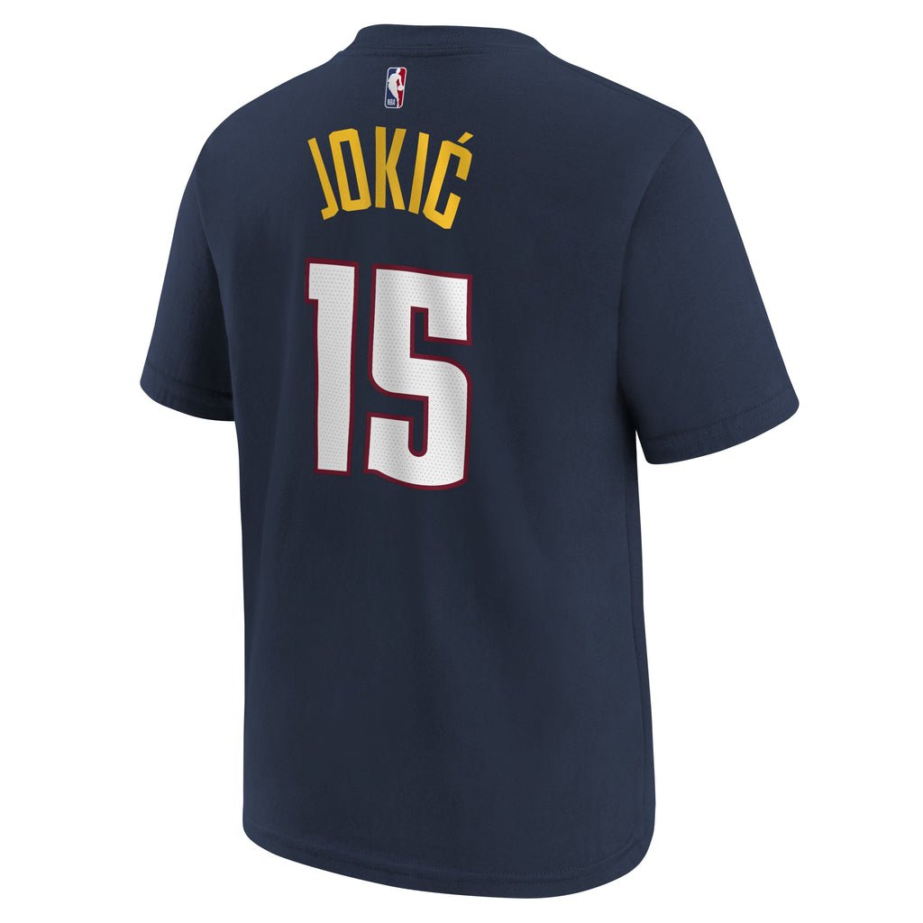 Nike Nikola Jokic Denver Nuggets Navy Icon Name & Number T-Shirt product image 3, provided for visual reference and product