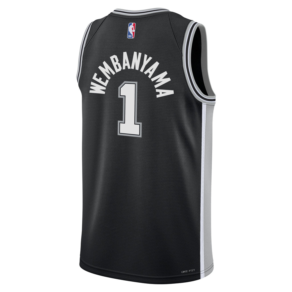 San Antonio Spurs Victor Wembanyama Nike Black Swingman Icon Jersey product image 3, provided for visual reference and