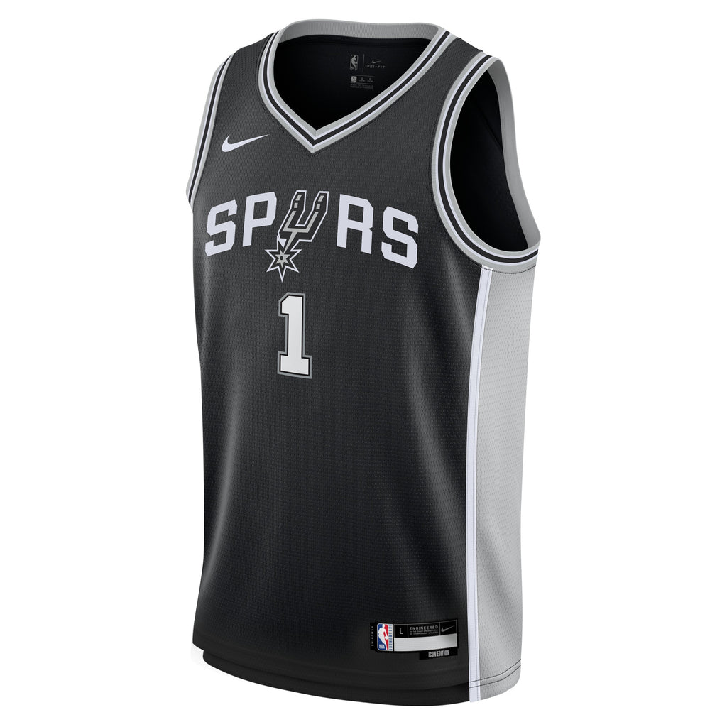 San Antonio Spurs Victor Wembanyama Nike Black Swingman Icon Jersey product image 2, provided for visual reference and