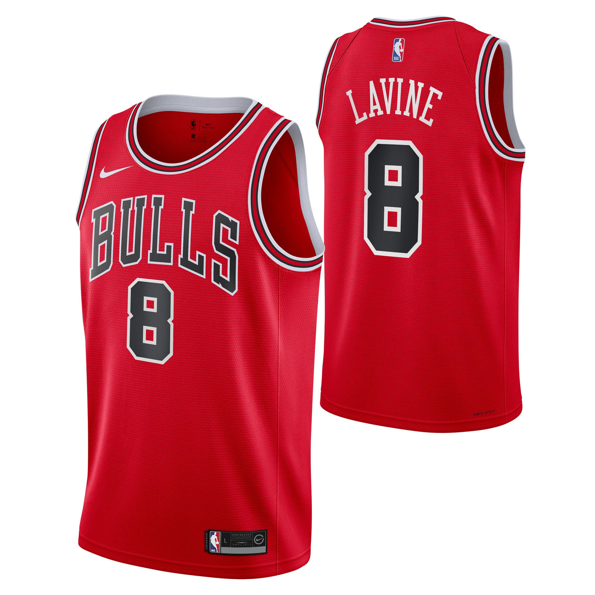 Chicago Bulls Zach Lavine Red Nike Swingman Icon Jersey product image 1, provided for visual reference and product detail