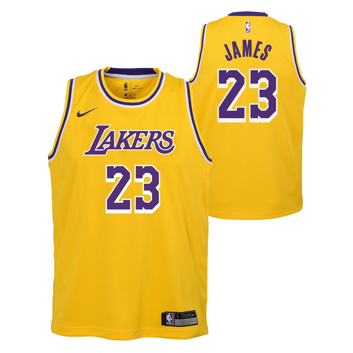 Los Angeles Lakers LeBron James Nike Gold Swingman Jersey - Icon Edition product image 1, provided for visual reference and