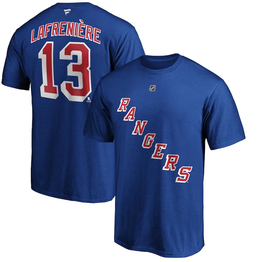 Alexis Lafrenière New York Rangers NHL Fanatics Branded Men Royal Blue Authentic T-Shirt product image 3, provided for