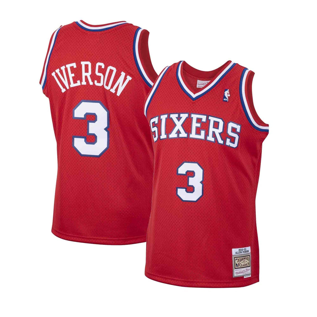 Allen Iverson Philadelphia 76ers NBA Mitchell & Ness Men Red 2002 Hardwood Classics Swingman Jersey product image 1,