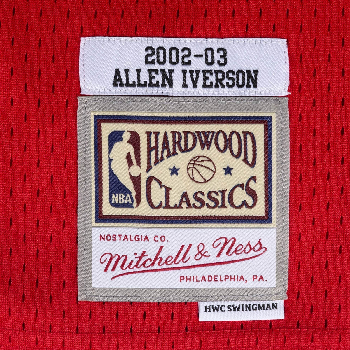 Allen Iverson Philadelphia 76ers NBA Mitchell & Ness Men Red 2002 Hardwood Classics Swingman Jersey product image 4,
