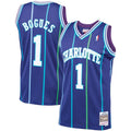 Charlotte Hornets Muggsy Bogues Mitchell & Ness Purple 1994-95 Hardwood Classics Swingman Jersey product image 1, provided