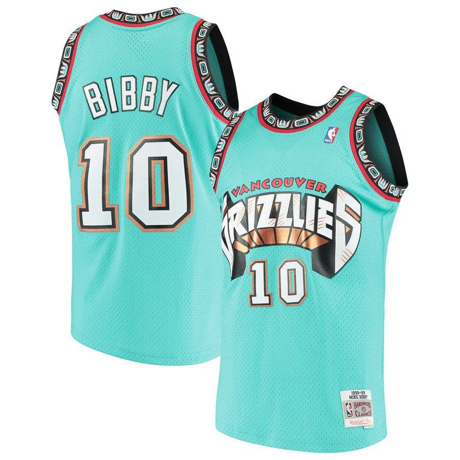 Vancouver Grizzlies Mike Bibby Mitchell & Ness Teal Hardwood Classics Swingman Jersey for Men product image 1, provided for