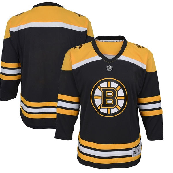 Boston Bruins NHL Outerstuff Youth Black Premier Home Jersey product image 1, provided for visual reference and product