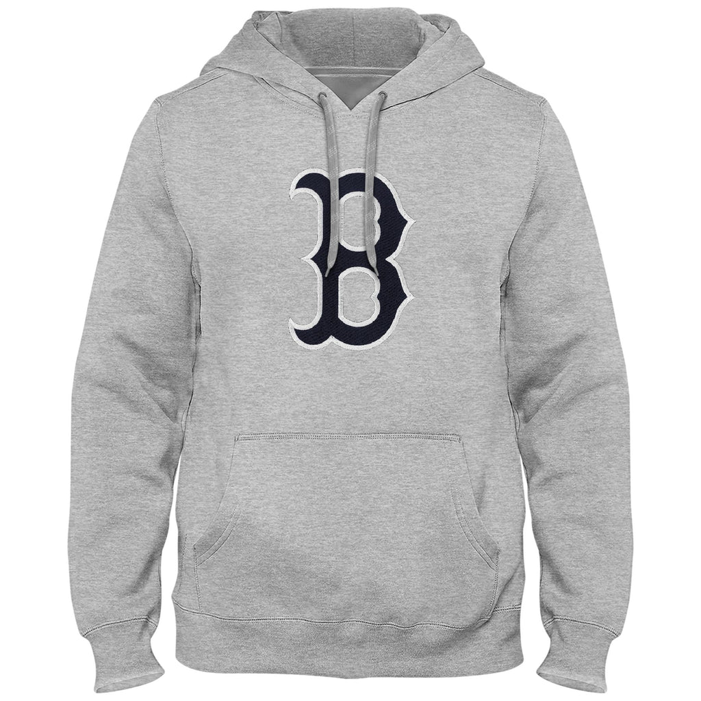 Boston Red Sox MLB Bulletin Men Athletic Grey Express Twill Logo Hoodie product image 1, provided for visual reference and