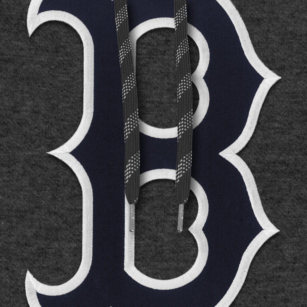 Boston Red Sox MLB Bulletin Men Charcoal Express Twill Logo Hoodie product image 3, provided for visual reference and