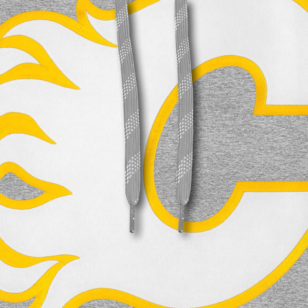 Calgary Flames NHL Bulletin Men Athletic Grey Express Twill Logo Hoodie product image 3, provided for visual reference and