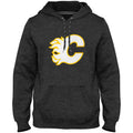 Calgary Flames NHL Bulletin Men Charcoal Express Twill Logo Hoodie product image 1, provided for visual reference and