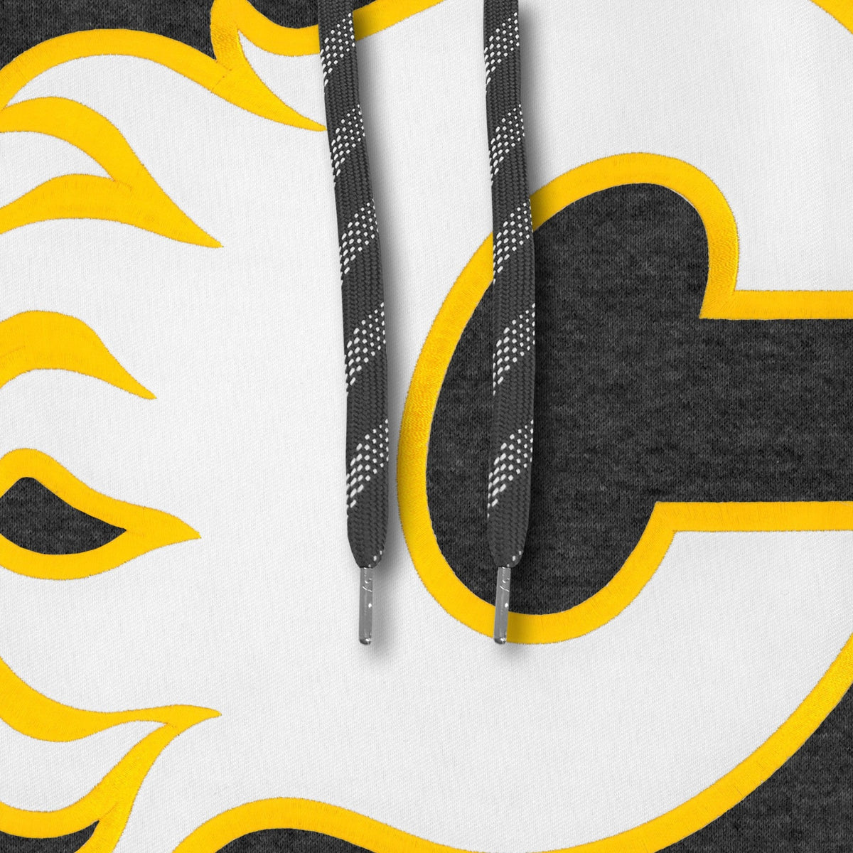 Calgary Flames NHL Bulletin Men Charcoal Express Twill Logo Hoodie product image 3, provided for visual reference and