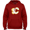 Calgary Flames NHL Bulletin Men Red Express Twill Logo Hoodie product image 1, provided for visual reference and product