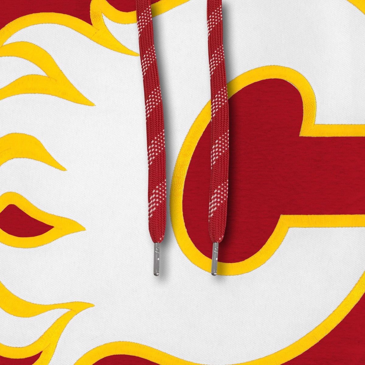 Calgary Flames NHL Bulletin Men Red Express Twill Logo Hoodie product image 3, provided for visual reference and product