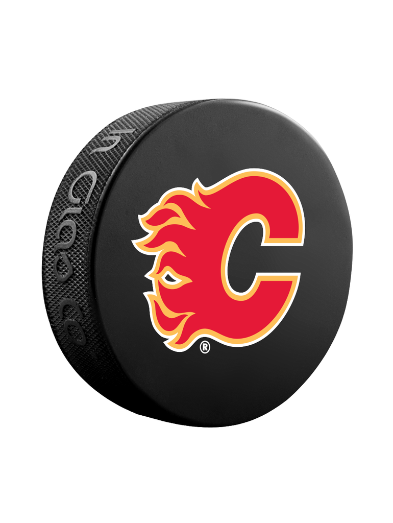 Calgary Flames NHL Inglasco Basic Souvenir Hockey Puck product image 1, provided for visual reference and product detail