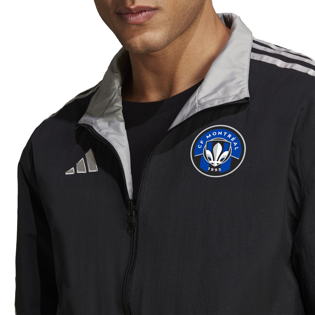 CF Montreal MLS Adidas Men Black Anthem Reversible Jacket product image 5, provided for visual reference and product detail