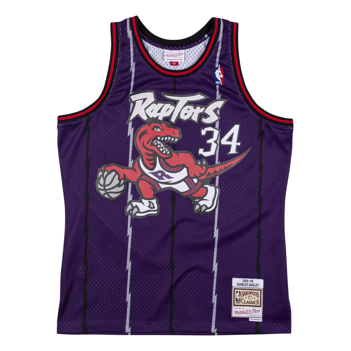 Charles Oakley Toronto Raptors NBA Mitchell & Ness Men Purple 1998-99 Hardwood Classics Swingman Jersey product image 1,