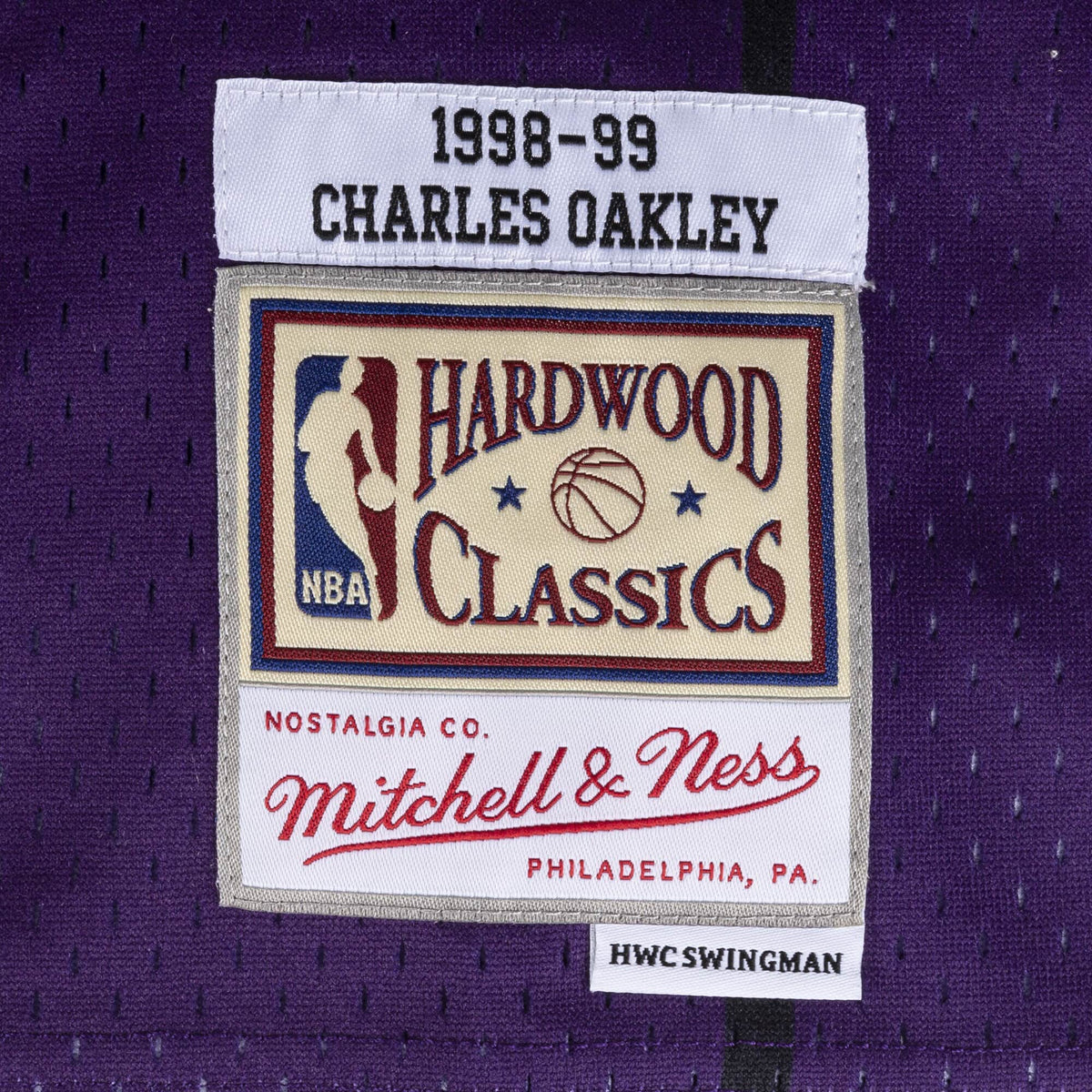 Charles Oakley Toronto Raptors NBA Mitchell & Ness Men Purple 1998-99 Hardwood Classics Swingman Jersey product image 3,
