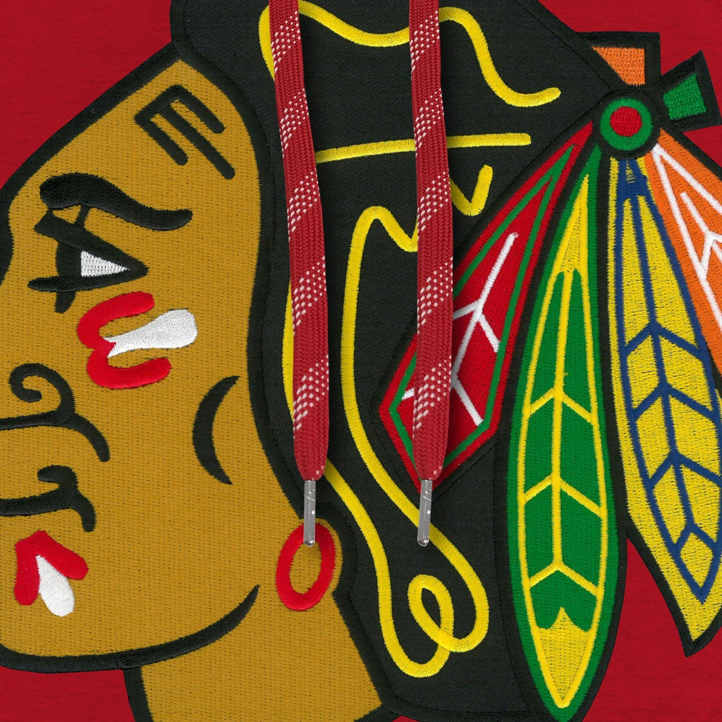 Chicago Blackhawks NHL Bulletin Men Red Express Twill Logo Hoodie product image 3, provided for visual reference and product
