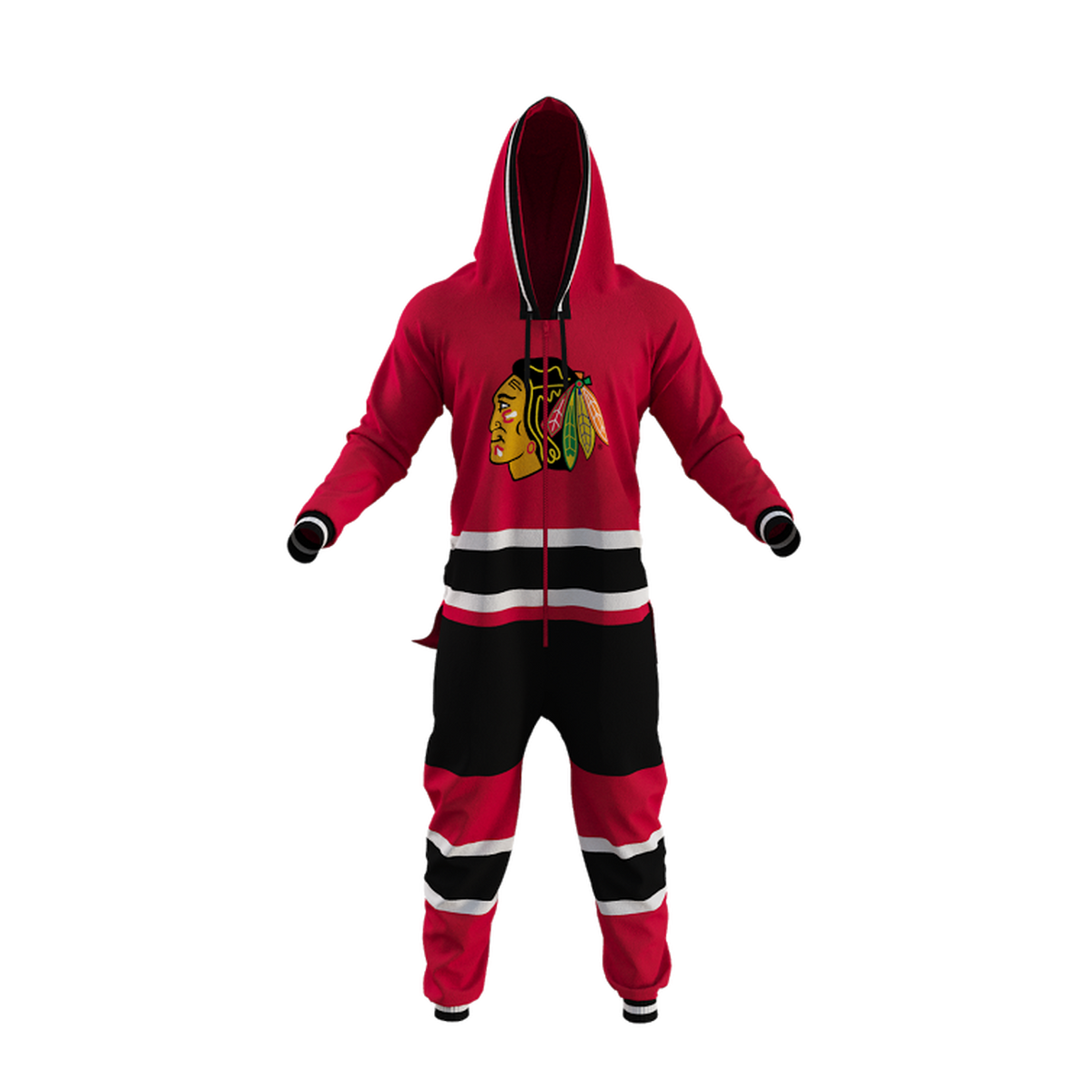 Chicago Blackhawks NHL Hockey Sockey Men Red Team Uniform Onesie product image 1, provided for visual reference and product