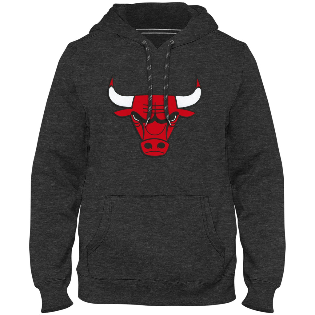 Chicago Bulls NBA Bulletin Men Charcoal Express Twill Logo Hoodie product image 1, provided for visual reference and product