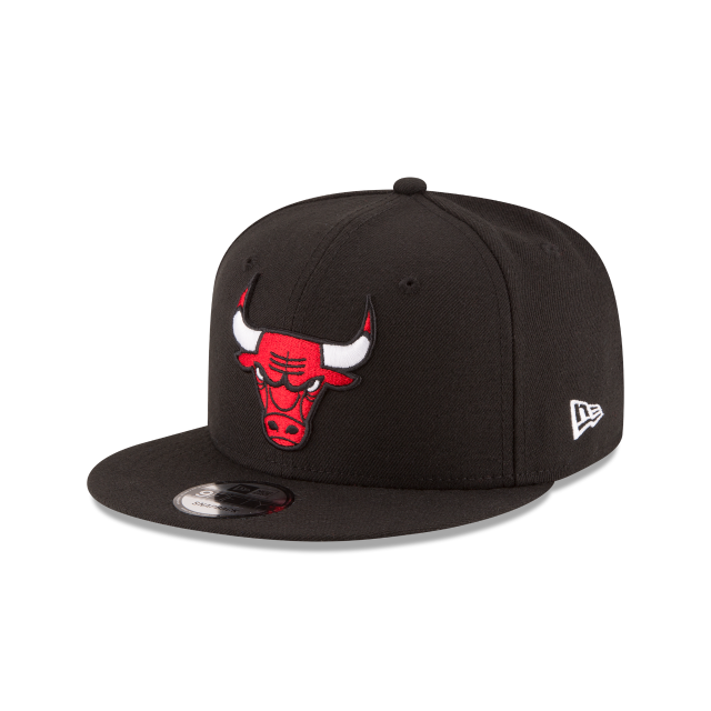 Chicago Bulls NBA New Era Men Black 9Fifty Team Color Snapback product image 1, provided for visual reference and product